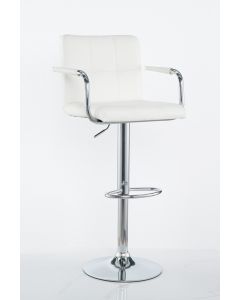 *Barska stolica BC2036 NIC krom noge/bijela eko koža
